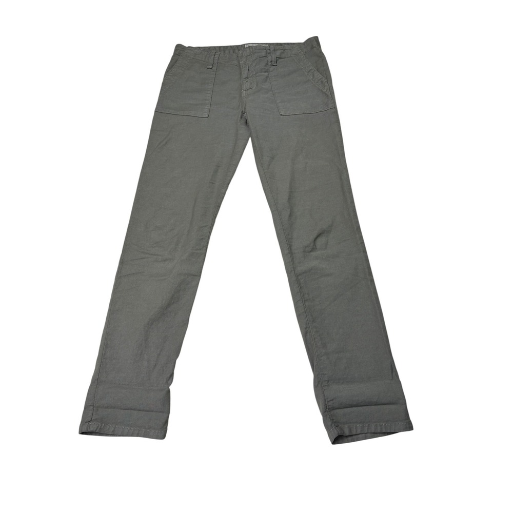 Joie Jeans Painter Pant Fatigue Green Cotton Linen Straight Leg W30X28 Made USA